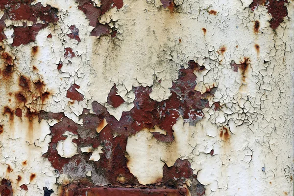 Peinture fissurée et pelée sur la surface du fer — Photo