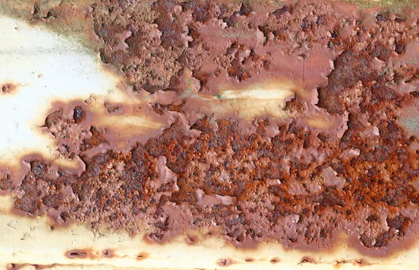 Rough surface of rusty iron with peeling paint — Stock Photo, Image