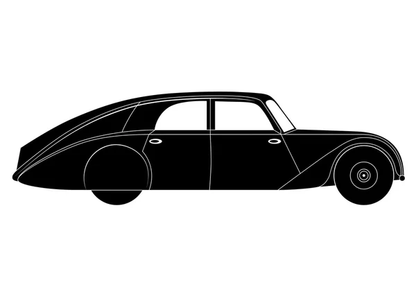 Sedán - modelo vintage de coche — Vector de stock