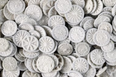 Beyaz düğmeleri - topuzlar yatak için yığın ayrıntı