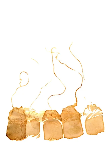 Imprint Used Tea Bags Breakfast — Stock Photo, Image