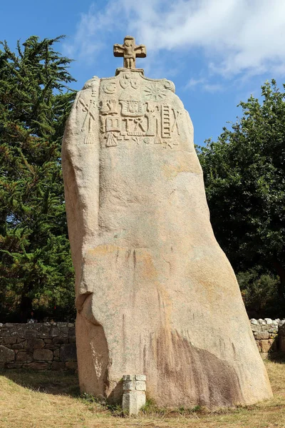 Menhir Van Saint Uzec Ongeveer Acht Meter Hoog Drie Meter — Stockfoto