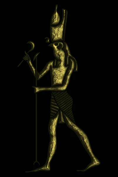 Gott Des Alten Ägyptens Horus Heru Der Falkenköpfige Gott Ist — Stockfoto