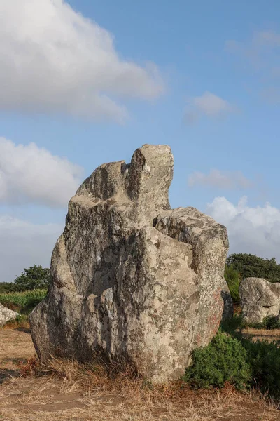 Alineación Kerzerho Sitio Arqueológico Con Filas Menhires Situado Unos Noroeste — Foto de Stock