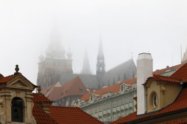 Cathedral of St Vitus in fog clipart