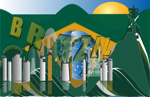 Skyline rio de janeiro — Vector de stock