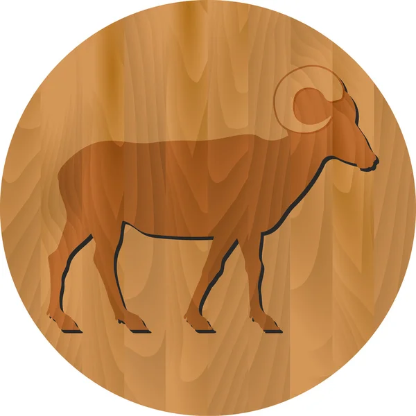 Wektor znak zodiaku - koza roku — Wektor stockowy