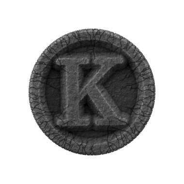 Grunge yazı tipi - K harfi
