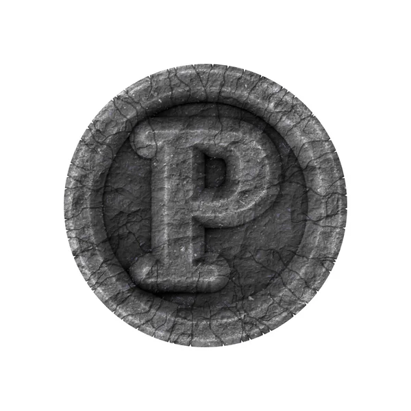 Grunge font - písmeno P — Stock fotografie