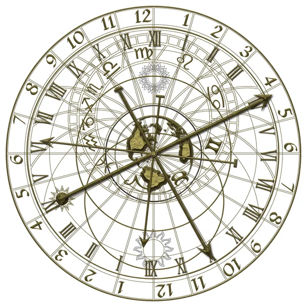 Orologio astronomico in metallo — Foto Stock