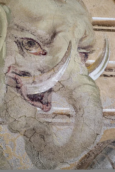 Barokke wandschildering - olifant - allegorie van Afrika — Stockfoto