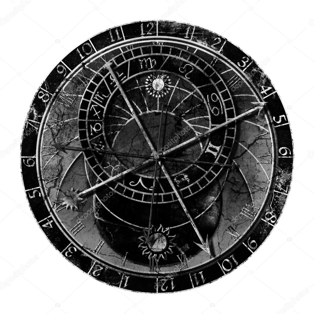 Astronomical Clock In Grunge Style