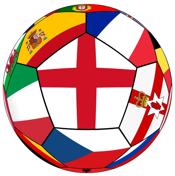 Bola con bandera de Inglaterra en el centro — Vector de stock