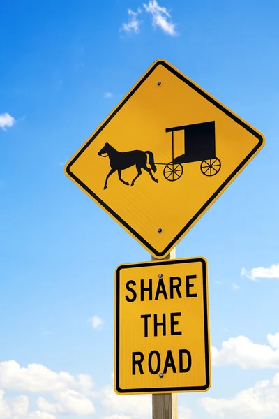 Amish road sign — Stock Photo, Image