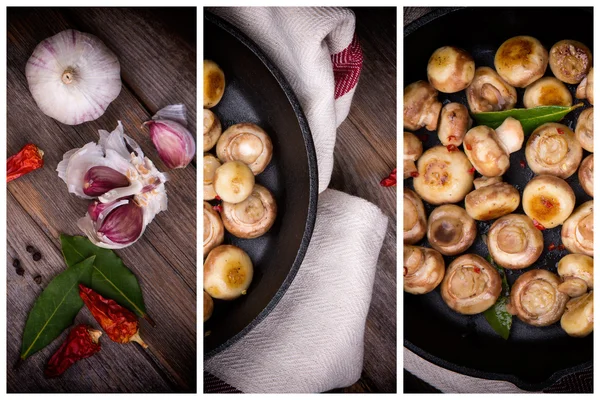 蒜茸蘑菇 — 图库照片