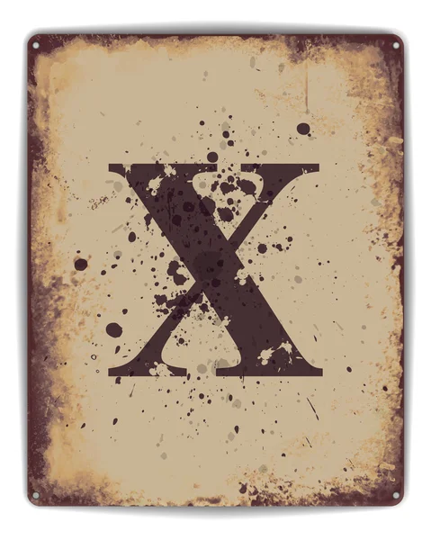 Cartaz com letra maiúscula X —  Vetores de Stock