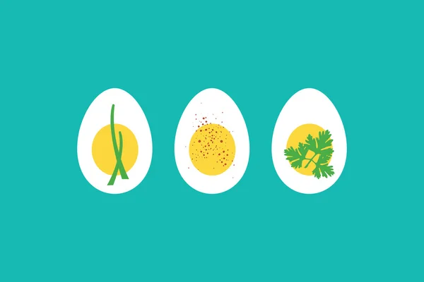 Boiled egg horderves — Stock Vector