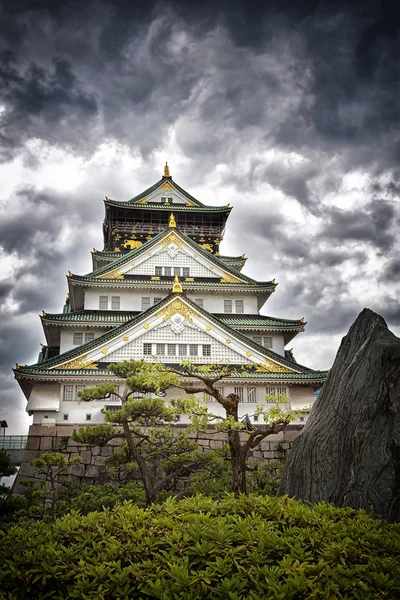 Tempesta sul castello di Osaka — Foto Stock