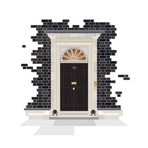 Porta 10 Downing Street — Vetor de Stock