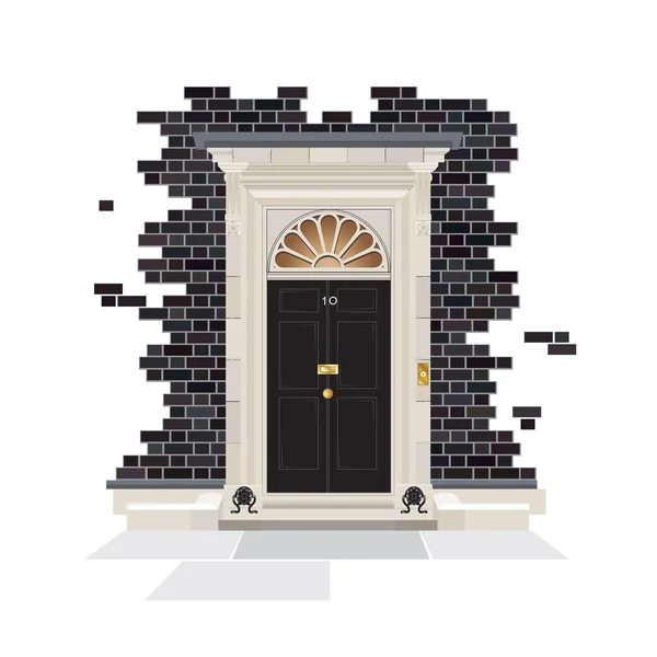 Puerta de la calle 10 Downing — Vector de stock