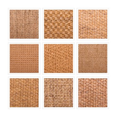 Sisal collage of weaves and patterns clipart