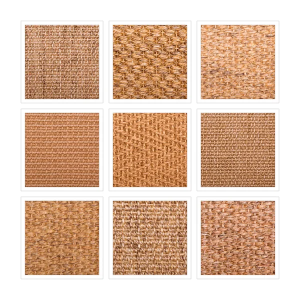 Sisal collage av vävar och mönster — Stockfoto