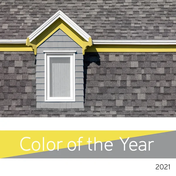 Цвет 2021 Года Ultimate Gray Illuminating Yellow Яркое Окно Черепичная — стоковое фото