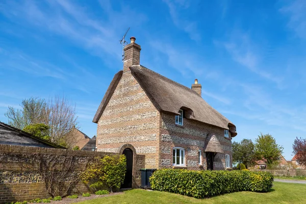 Traditioneel Rieten Huisje Dorset Afbeelding Uit Een Openbaar Standpunt — Stockfoto