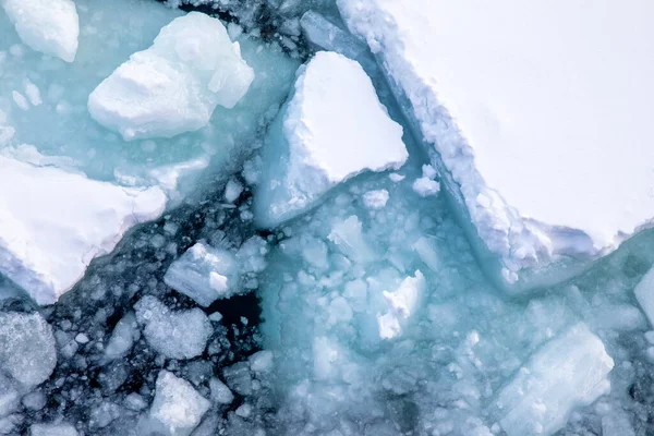 Svalbard Kıyıları Boyunca Arktik Denizi Nin Havadan Görünüşü Kırık Kar — Stok fotoğraf