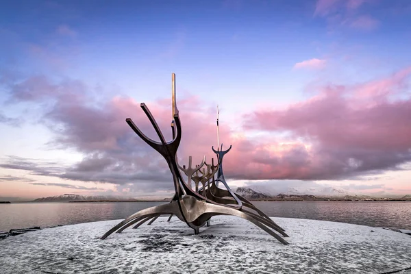 Reykjavik Ijsland Januari 2020 Sun Voyager Een Modern Beeld Van — Stockfoto