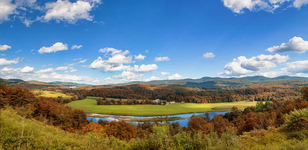 Vermont Countryside Fall Panorama Rural Landscape New England United States — Stock Photo, Image