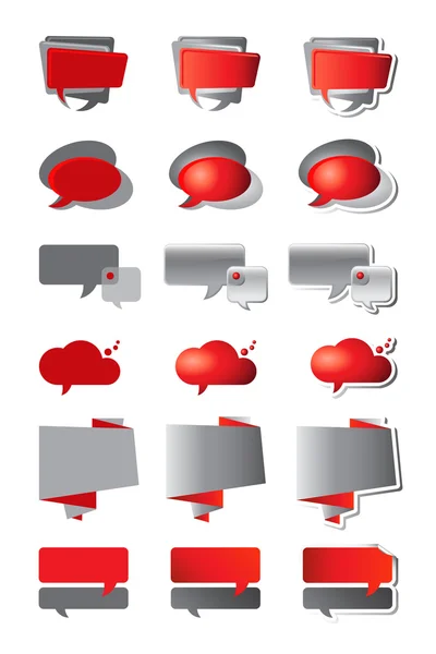 Red and grey speech bubbles — Stock Vector