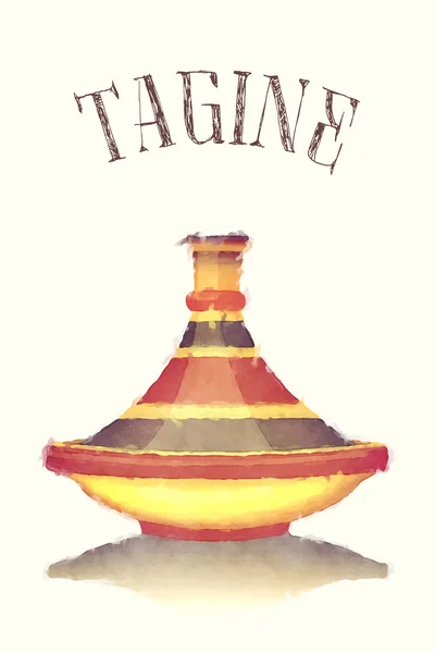 Tagine watercolour — Stock Vector