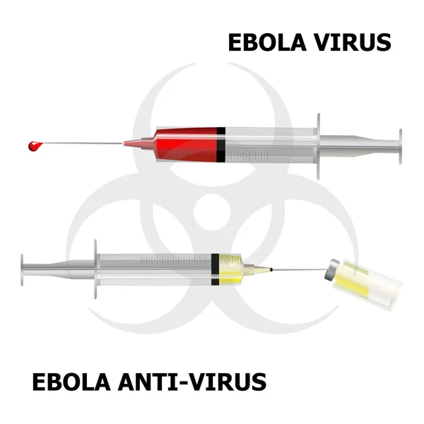 Virus del Ébola y antivirus — Vector de stock