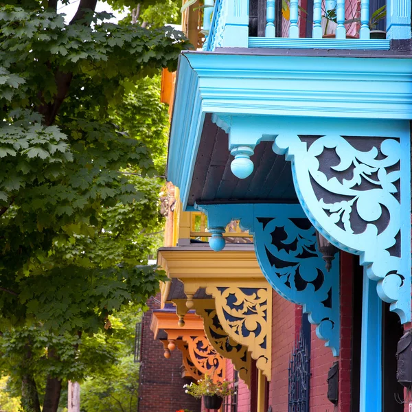 Painted balconies, Montreal — Stock Photo, Image