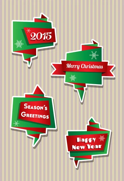 Origami Kerstmis banners — Stockvector