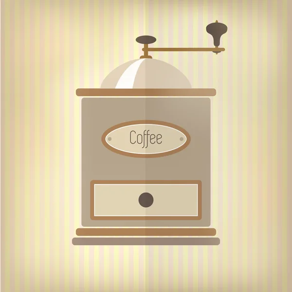 Kaffekvarn med låda — Stock vektor