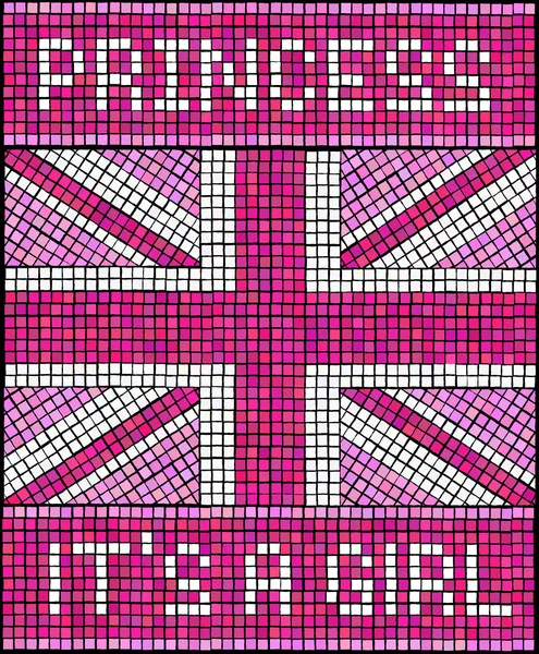 Mosaïque royale bébé Princesse — Image vectorielle