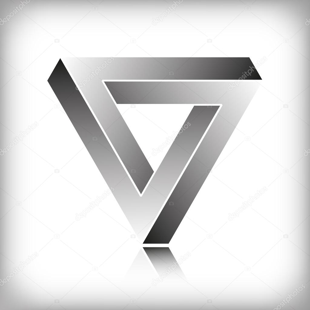 Impossible triangle, optical illusion. EPS10 vector format