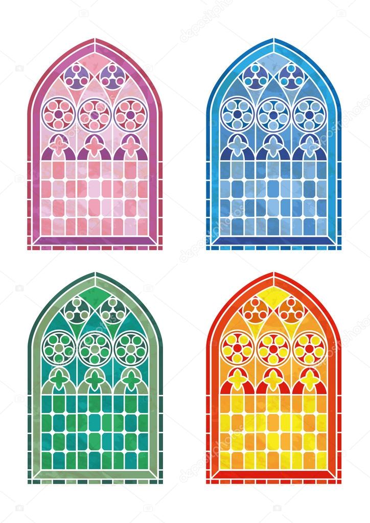 Stained glass window stencils Stock Vector Image by ©rixipix 76755341