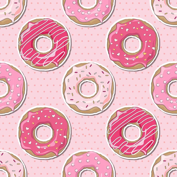 Rosado Valentine donuts —  Vetores de Stock