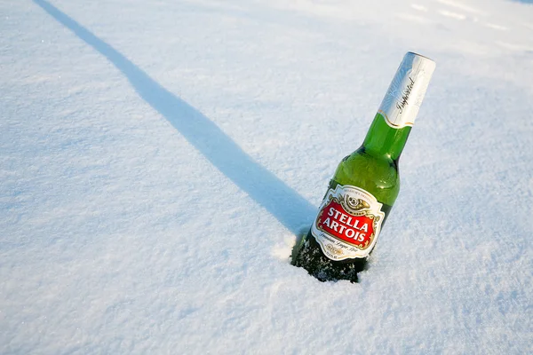 Flasche stella artois Bier — Stockfoto