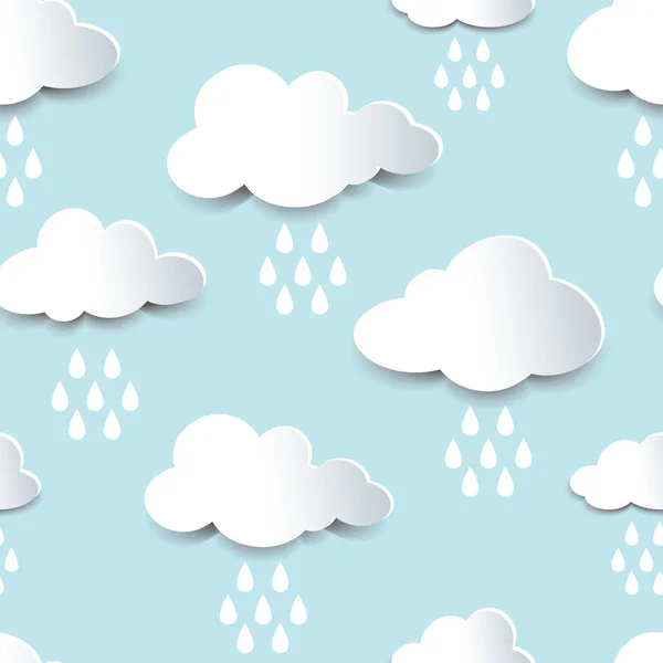 Seamless cutout rain clouds — Stock Vector
