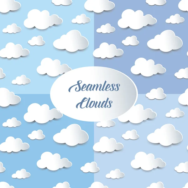 シームレス カットアウト雲のセット — ストックベクタ
