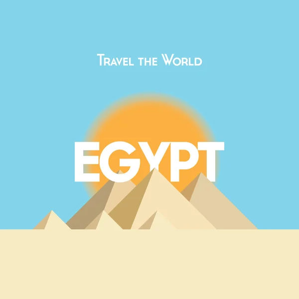 Cartel de viaje sobre tema egipcio — Vector de stock