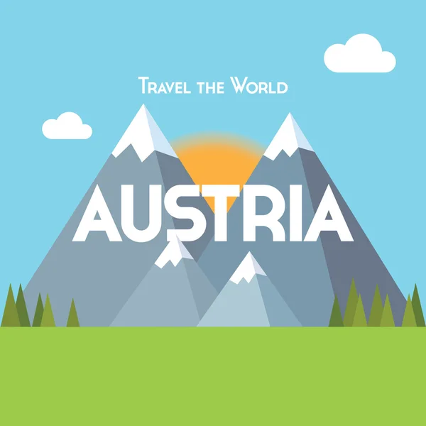 Cartaz de viagem sobre tema austríaco — Vetor de Stock