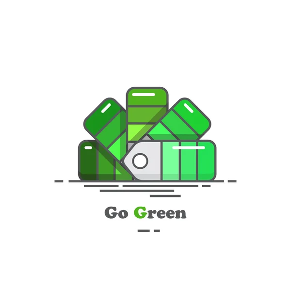 Cartela de cores em tons de verde — Vetor de Stock