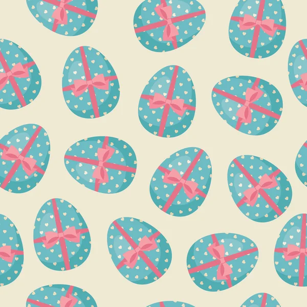 Modèle sans couture de Pâques avec des œufs de Pâques — Image vectorielle