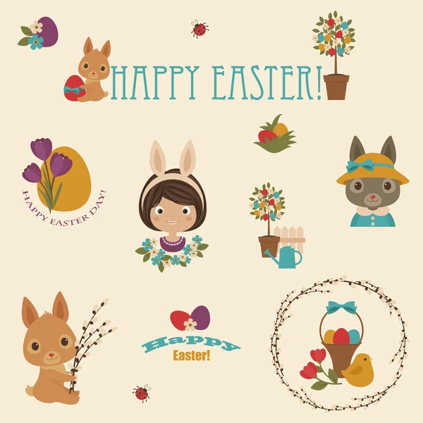 Easter vector icons set — Stock Vector