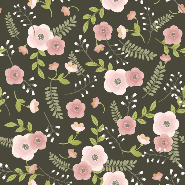 Vector bloemen naadloos patroon. — Stockvector